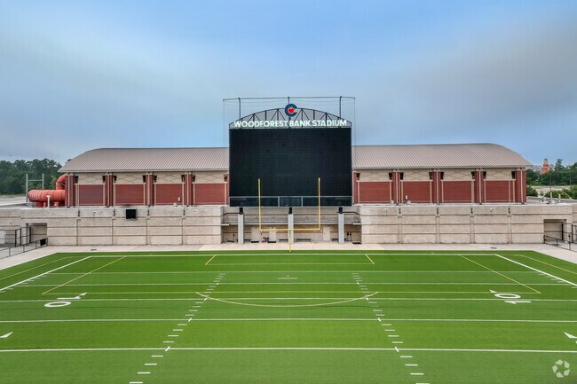 The Woodforest Bank Stadium is a full-sized stadium for students to play in at Oak Ridge North.