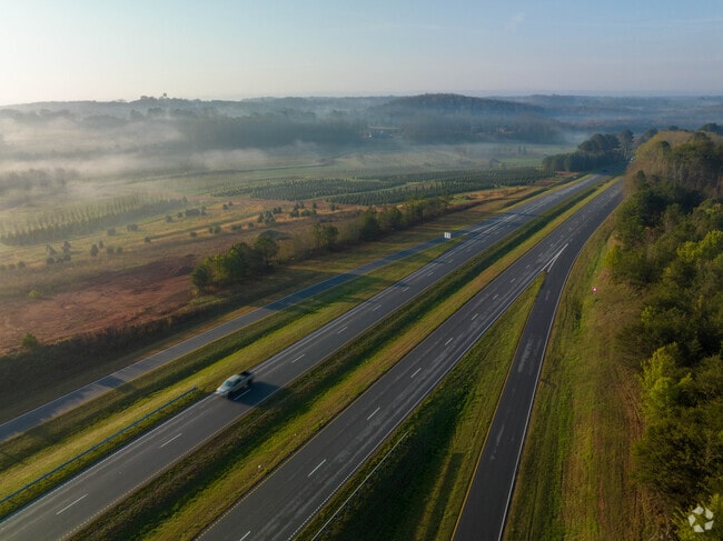 Morning Fog Lifting of Agricultural Land on Highway 123 near Liberty SC