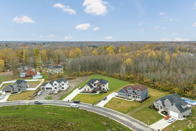 Contemporary development from the air in Orchard Park, NY.