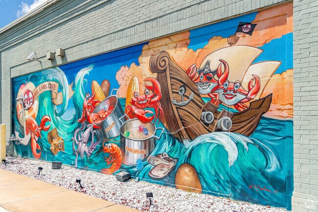 See beautiful murals from local artists in Crossroads.