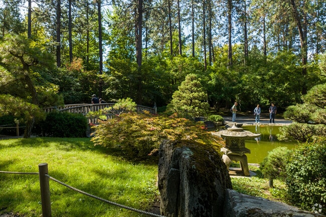 The Nishinomiya Tsutakawa Japanese Garden sits within Manito park.