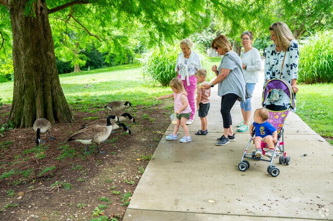 Feeding the geese at Brown Park in Hikes Point is a family tradition.