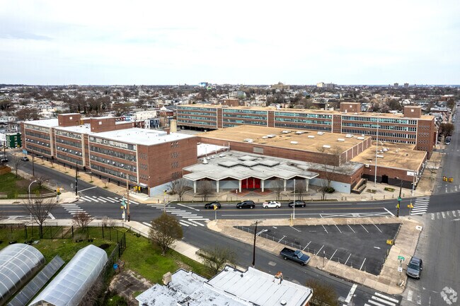 Strawberry Mansion High School features a large campus for students to learn and explore.