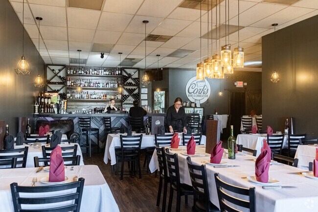 Enjoy a formal evening at Cork's Wine & Charcuterie near Doublegate.