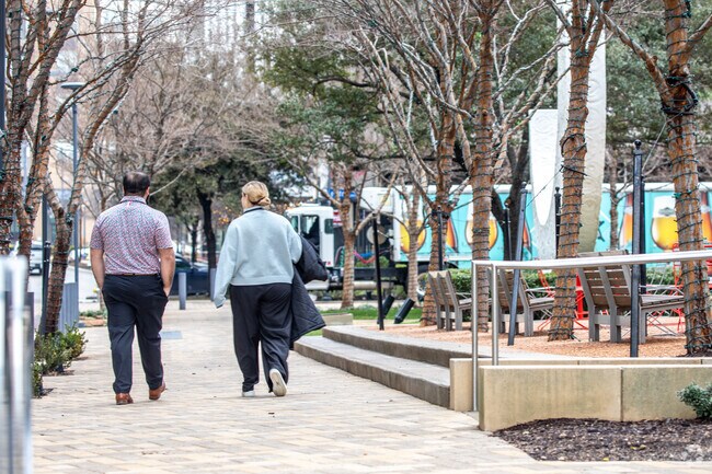 CityLine Plaza sees many lunch goers near Sherrill Park.