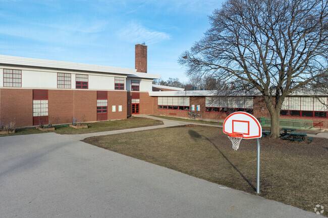 Lyon Magnet Elementary School in Waukegan includes a basketball court.