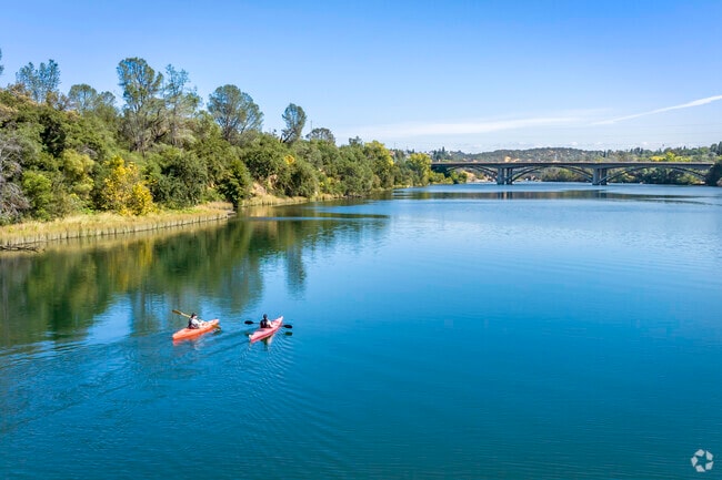 Kayaking on the American River is very relaxing near Carmichael.