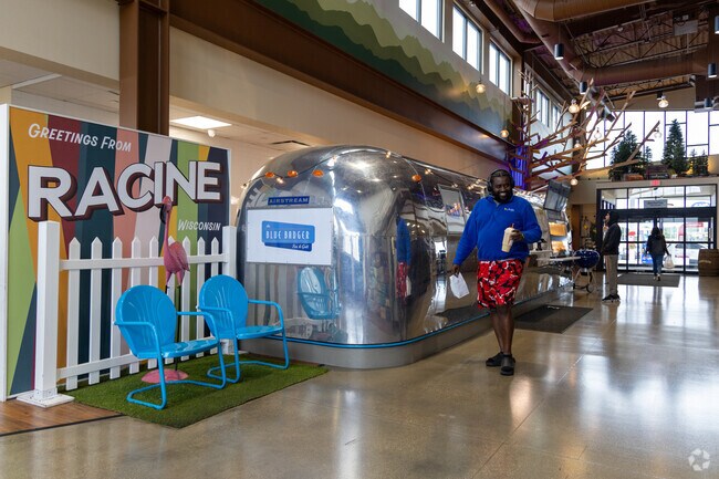 Blue Badger Bar & Grill serves food from a repurposed Airstream trailer.