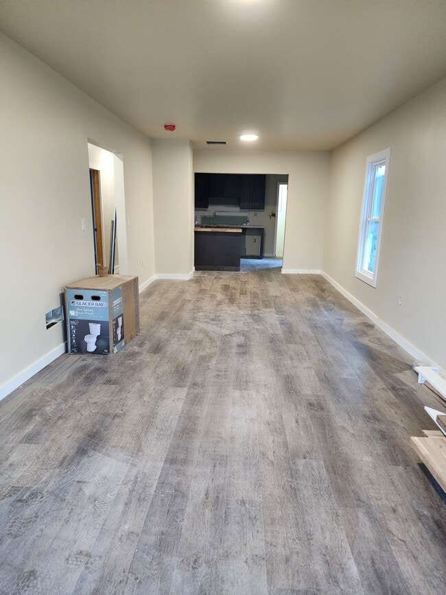 Living/dining areas facing the kitchen
