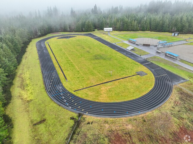 Large running track at Summit Trail Middle School.