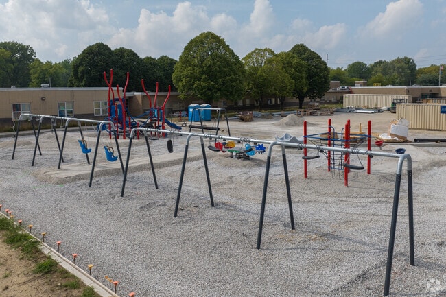 The colorful playground at Hawthorne Elementary on Rawles Ave.
