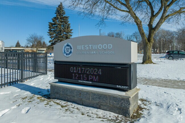 Westwood Elementary School sign.