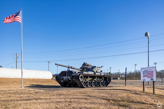 Several tanks can be found throughout the Trinity area to remember fallen soldiers.