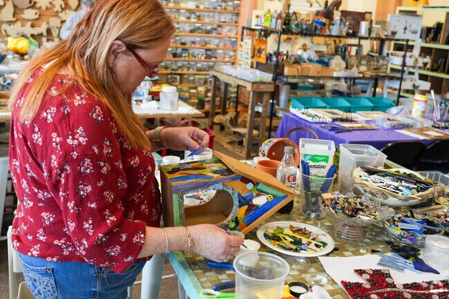 The Stomping Grounds in Flowood offers a creative haven as a DIY studio and gift shop.