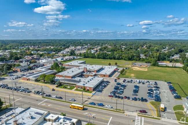 An aerial view of the facilities at John F Kennedy Intermediate School.
