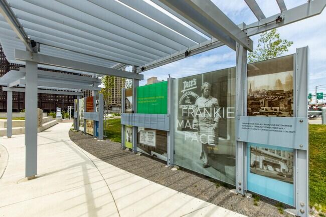 This park is named for Hill District activist Frankie Mae Pace and features walking paths.