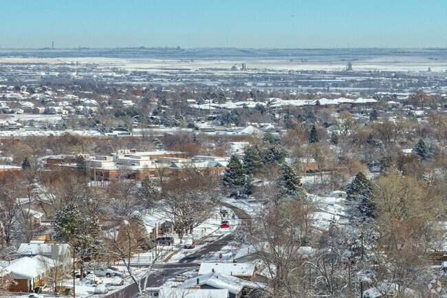 Hillcrest’s rooftops stretch toward Denver with commuter access nearby.