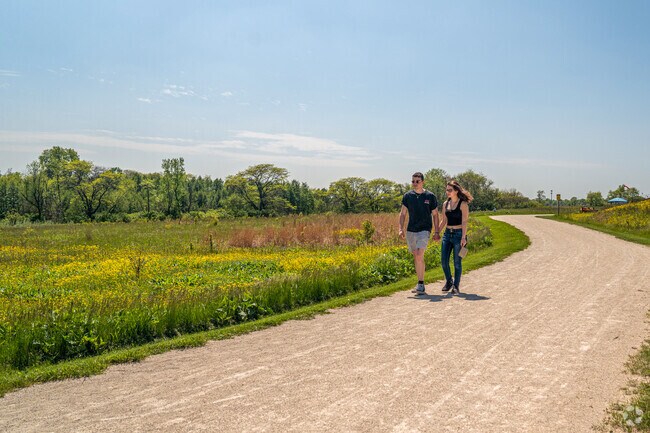 A Brighton Ridge couple enjoy a stroll in the Springbrook Prairie Forest Preserve of Naperville.