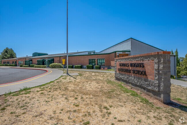 Exterior view of Scholls Heights Elementary School in Beaverton, Oregon.