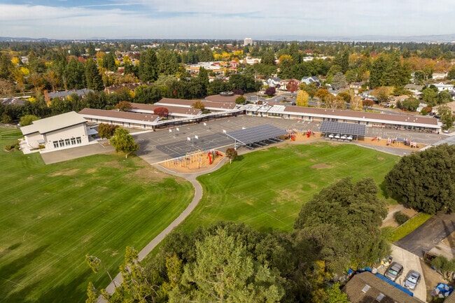 Amy Imai Elementary School offers a large lawn space for children to run around and play.