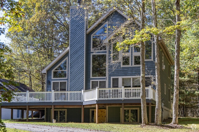 A-frame cabins are found near Deep Creek lake near Oakland.