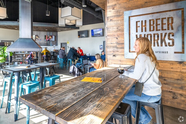 Relax and enjoy the great beers at FH Beerworks, located in the Cimarron Hills.