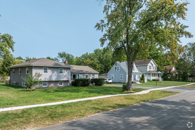 Downtown Wheaton features Queen Anne, bungalow, and Cape Cod architectural styles.