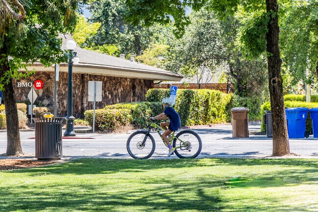 Lyman Park frequently has bicyclists passing through in St Helena.