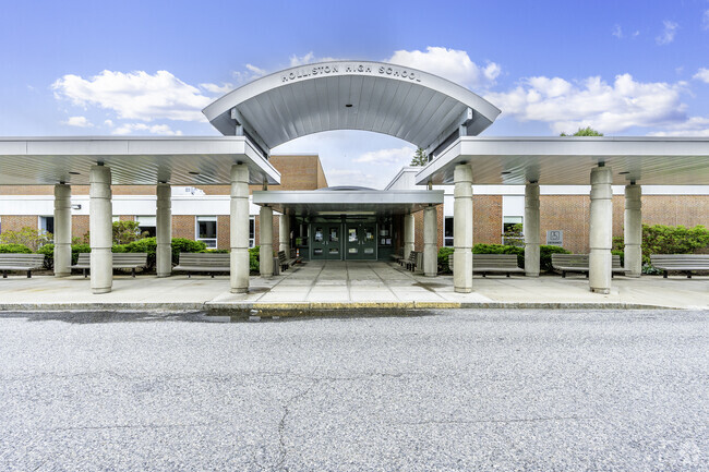 Holliston High School's main entrance welcomes students and visitors.