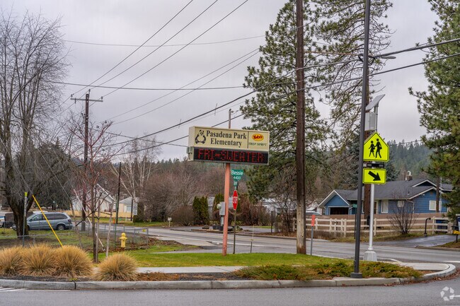 Pasadena Park Elementary features a wide single story building.