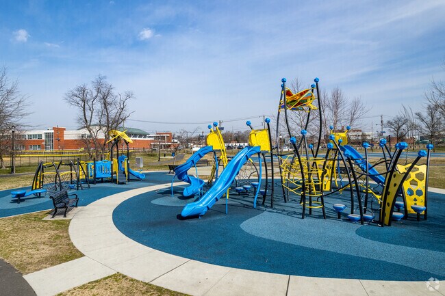 Children can enjoy the large playground at Reverend Evers Park in Morgan Village.
