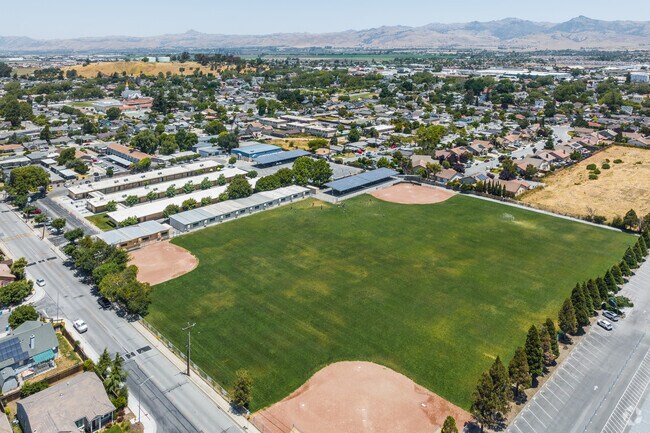 R.O. Hardin Elementary School in Hollister, California has a well-maintained baseball field.