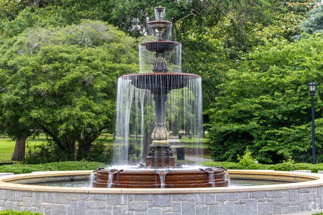 The fountain at the center of Tattnall Square Park is a must see near the InTown neighborhood in Macon, GA.