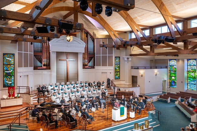 Locals can join the choir and orchestra in worship at Ardmore Baptist Church in Winston-Salem.