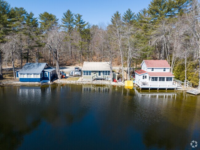 Houses line the shore of Crystal Lake in Gray.