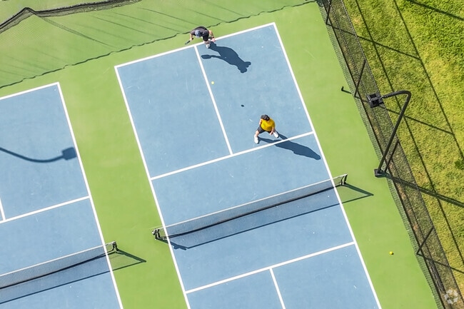 Residents test out their pickleball skills at Robert Smith Family Park.