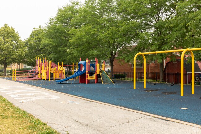 Charles H. Wacker Elementary School playground and swing set, Chicago IL.