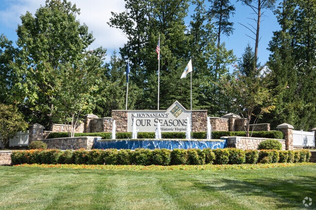 Welcoming entrance sign for Four Season Historic at Virginia, in Four seasons.