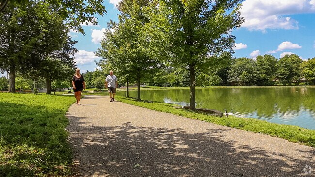 Delhi Hills residents enjoy pleasant strolls around Clearview Lake.