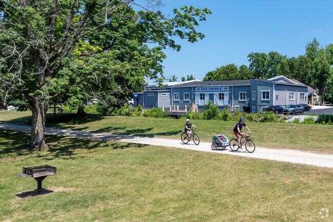 Locals enjoy a bike ride at St. Helena Heritage Park in Canal Fulton, Ohio.