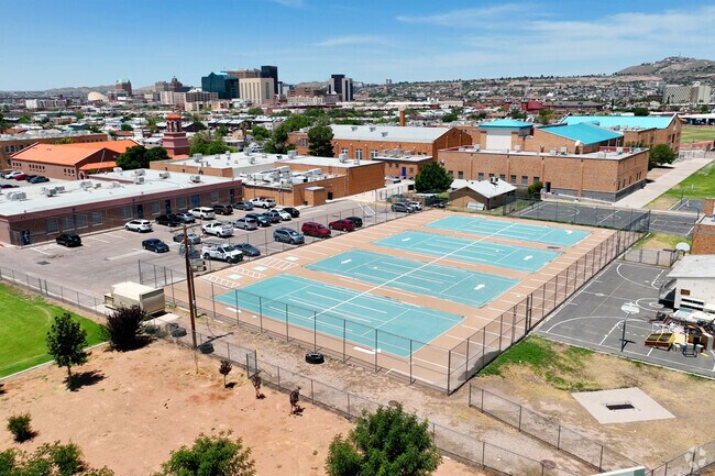 Sports courts at Guillen Middle School.
