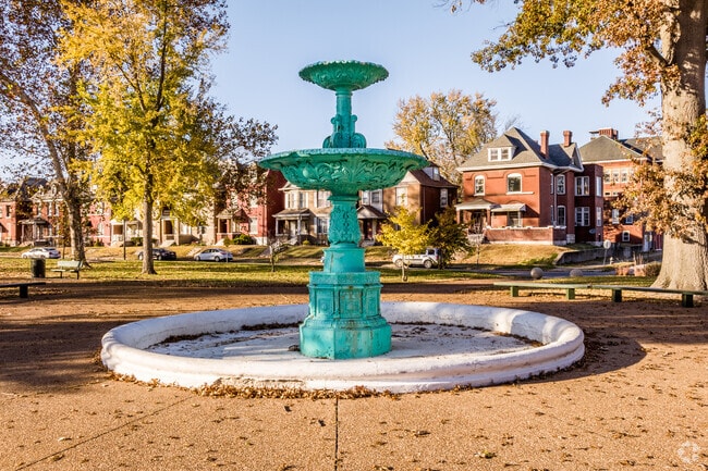 Fountain Park is a great place to sit and relax while reading a book.
