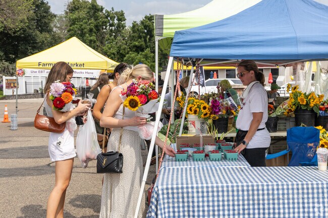 Flowers are a big draw at the Lakeville Farmer's Market.