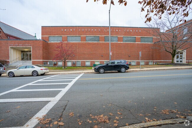 The St. Joseph's Social Center sits conveniently on the side of the St. Joseph School building.