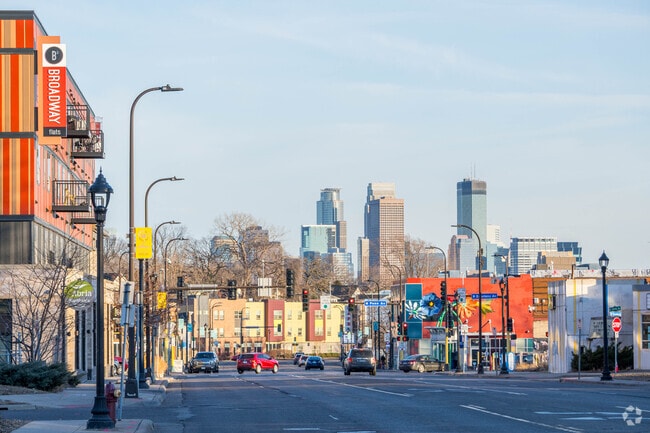 A great view of downtown can be seen from Broadway Flats in the Jordan neighborhood.