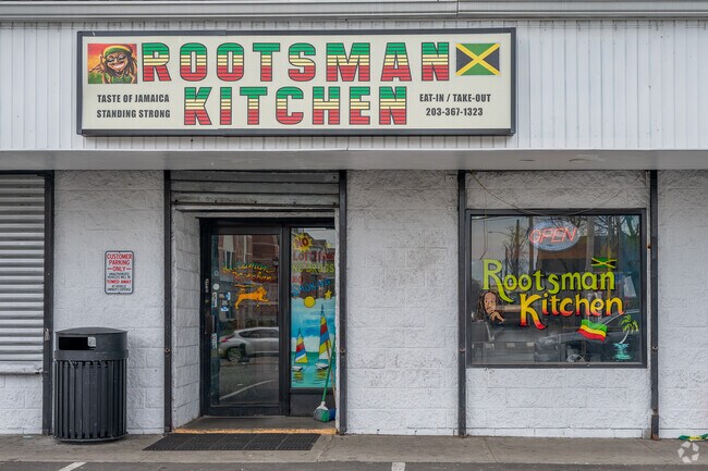Rootsman Kitchen in the South End serves great Jamaican food such as jerk chicken with beans.