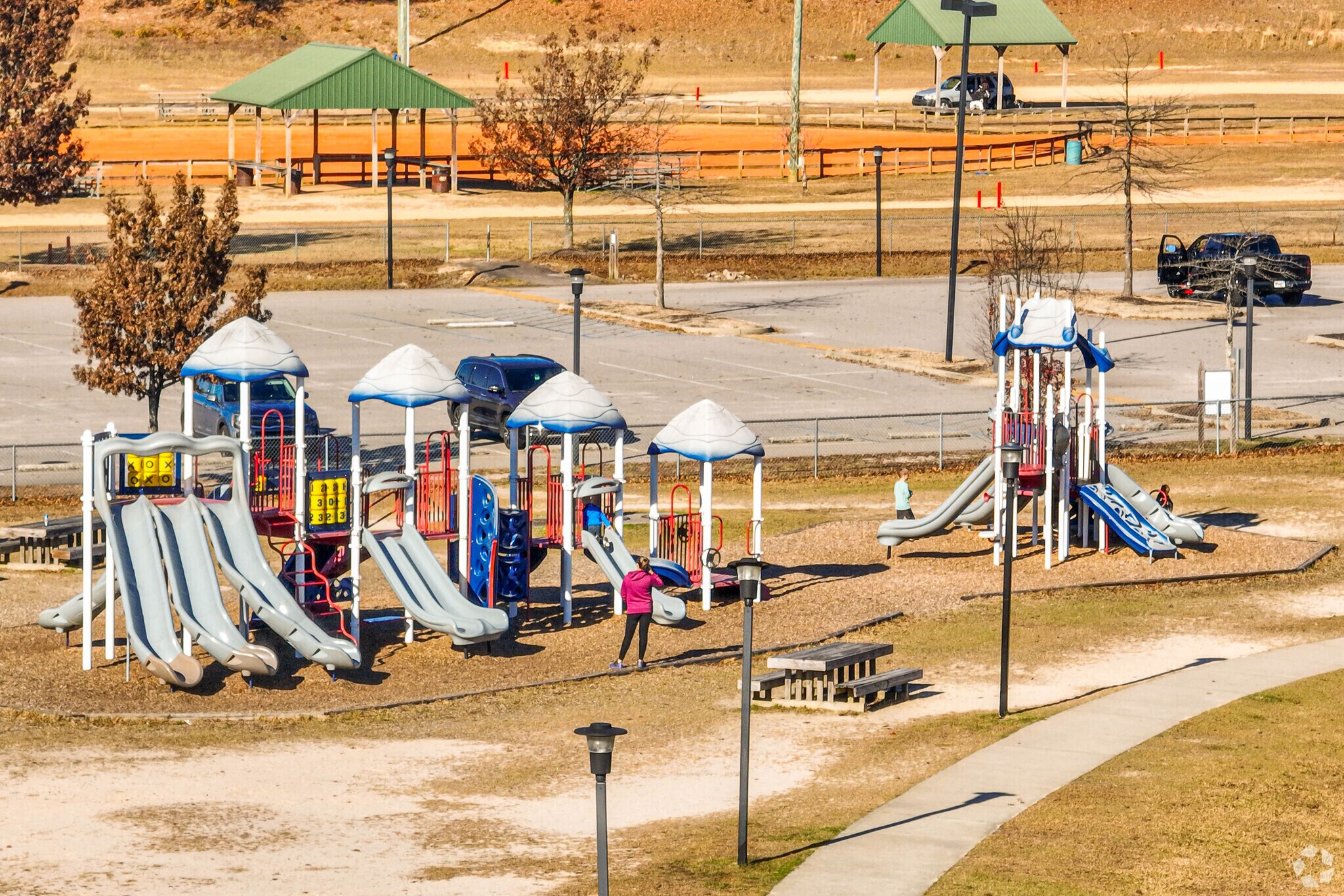 Children enjoy the playground at Red Bank Arena.