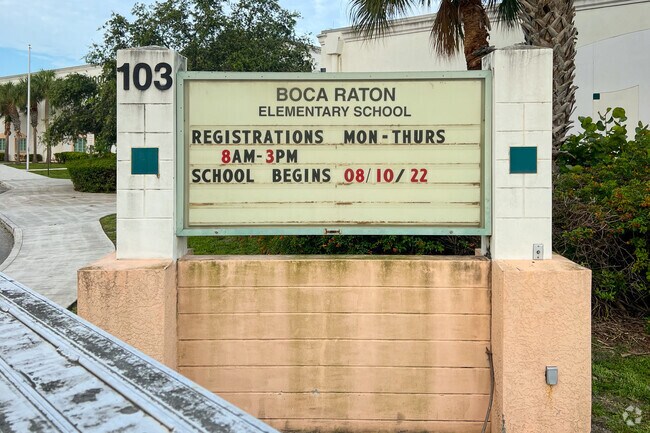 Many students who live in Boca villas attend Boca Raton Elementary School.