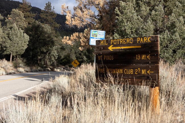 Follow the sign to Pine Mountain Club for your next adventure.