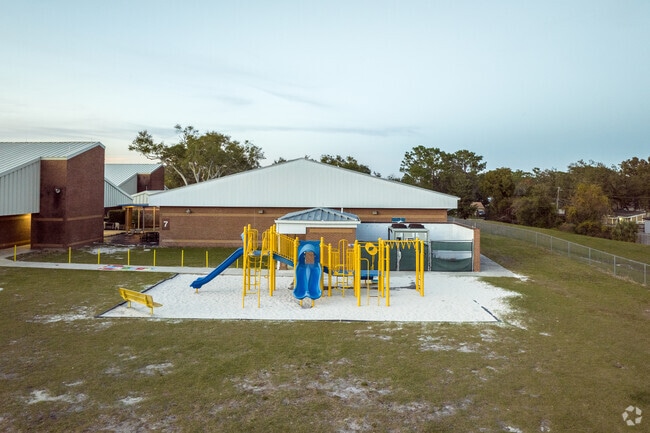Sunrise Elementary School offers many outdoor amenities to its students including playgrounds.